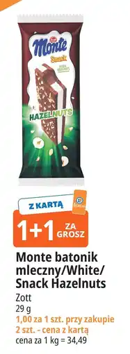 E.Leclerc Baton mleczny white Zott Monte Snack oferta