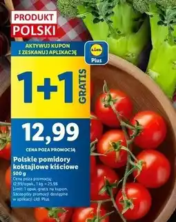 Lidl Pomidory koktajlowe kiściowe 1+1 GRATIS Lidl oferta
