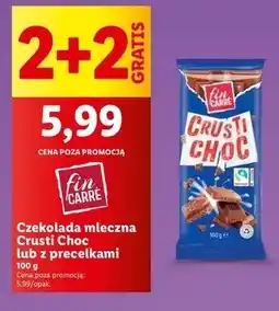 Lidl Czekolada Fin Carré mleczna Crusti Choc 2+2 GRATIS oferta