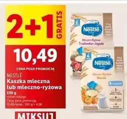 Lidl Kaszka mleczna lub mleczno-ryżowa Nestle 2+1 GRATIS oferta