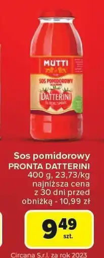 Carrefour Sos pomidorowy pronta datterini Mutti oferta