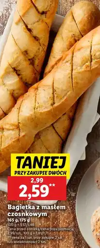 Lidl Bagietka z masłem czosnkowym Piekarnia Lidla oferta