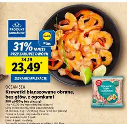 Lidl Krewetki blanszowane obrane bez głów z ogonkami Ocean Sea oferta