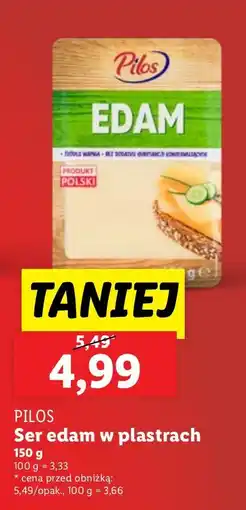 Lidl Ser edam w plastrach Pilos oferta