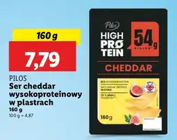 Lidl Ser cheddar wysokoproteinowy w plastrach Pilos oferta