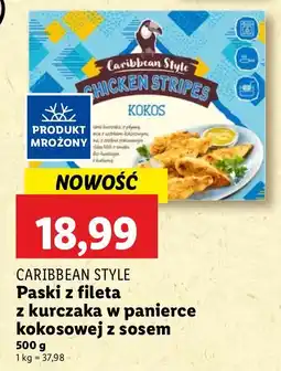 Lidl Paski z fileta z kurczaka w panierce kokosowej z sosem Caribbean Style oferta