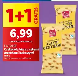 Lidl Czekolada biała z całymi orzechami laskowymi Fin Carré oferta