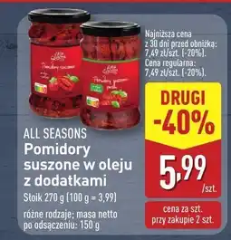 ALDI Pomidory suszone w oleju z dodatkami All Seasons oferta