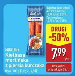 ALDI Kiełbasa Morliny morlińska z piersią kurczaka oferta