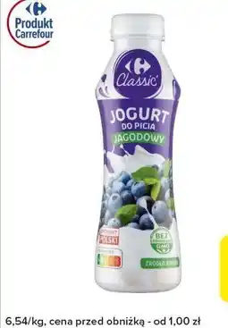Globi Jogurt do picia Carrefour Classic jagodowy oferta