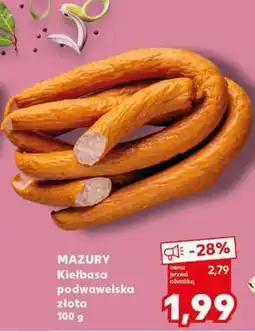 Kaufland MAZURY Kiełbasa podwawelska złota 100 g oferta