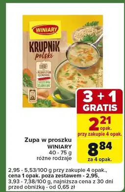 Carrefour Express Zupa w proszku Krupnik polski Winiary 40-75g oferta
