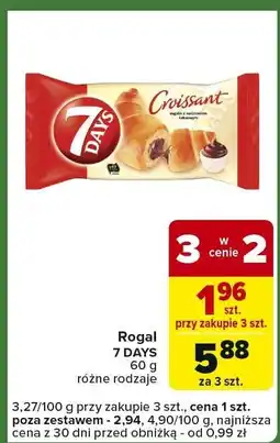 Carrefour Express Rogal 7DAYS z nadzieniem czekoladowym 60g oferta