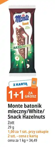 E.Leclerc Batonik Monte mleczny/White/Snack Hazelnuts Zott oferta