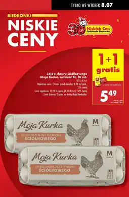 Biedronka Jajka z chowu ściółkowego klasa M Moja Kurka oferta
