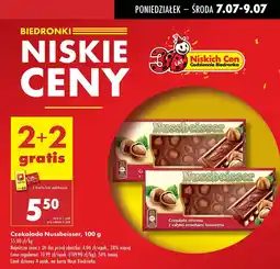 Biedronka Czekolada mleczna Nussbeisser oferta