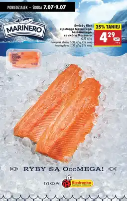 Biedronka Świeży filet z pstrąga tęczowego łososiowego ze skórą Marinero oferta