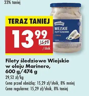 Biedronka Filety śledziowe Wiejskie w oleju Marinero oferta
