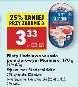 Biedronka Filety śledziowe w sosie pomidorowym Marinero oferta