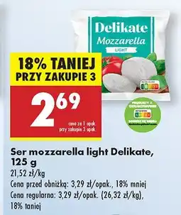 Biedronka Ser mozzarella light Delikate oferta