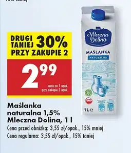 Biedronka Maślanka naturalna 1,5% Mleczna Dolina oferta