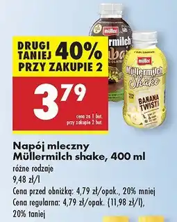 Biedronka Napój mleczny Müllermilch shake oferta