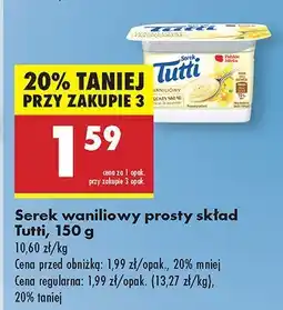 Biedronka Serek waniliowy prosty skład Tutti oferta