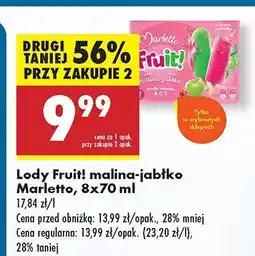 Biedronka Lody Fruviti malina-jabłko Marletto oferta