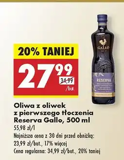 Biedronka Oliwa z oliwek z pierwszego tłoczenia Reserva Gallo oferta