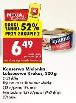 Biedronka Konserwa Mielonka Luksusowa Krakus oferta
