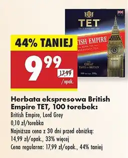 Biedronka Herbata ekspresowa British Empire TET oferta