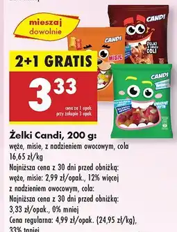 Biedronka Żelki Candi z nadzieniem owocowym oferta