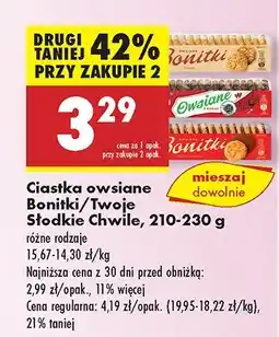 Biedronka Ciastka owsiane Boniki/Twoje Słodkie Chwile oferta