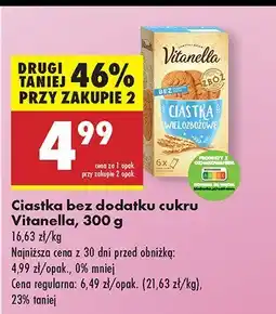 Biedronka Ciastka Vitanella bez dodatku cukru oferta