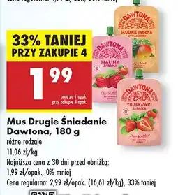 Biedronka Mus Drugie Śniadanie Dawtona 180 g oferta
