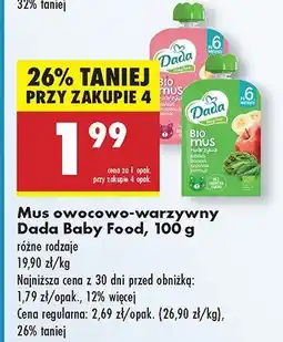 Biedronka Mus owocowo-warzywny Dada Baby Food oferta