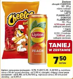 Carrefour Zestaw chrupki CHEETOS lub chipsy LAY'S + napój LIPTON oferta
