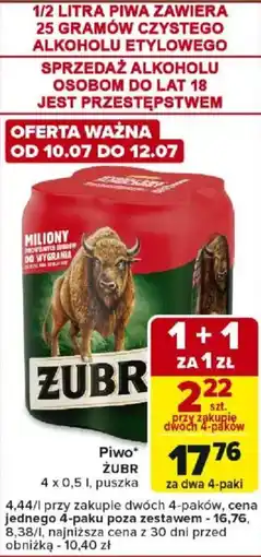 Carrefour Piwo ŻUBR oferta