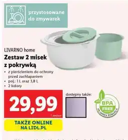 Lidl LIVARNO home Zestaw 2 misek z pokrywką oferta