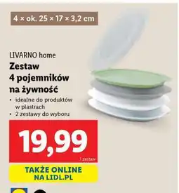 Lidl LIVARNO home Zestaw 4 pojemników na żywność oferta
