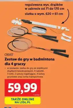 Lidl Zestaw do gry w badmintona dla 4 graczy oferta