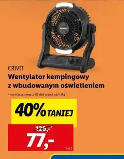 Lidl Crivit Wentylator kempingowy z wbudowanym oświetleniem oferta