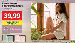 Lidl Piżama damska z bawełny muślinowej oferta
