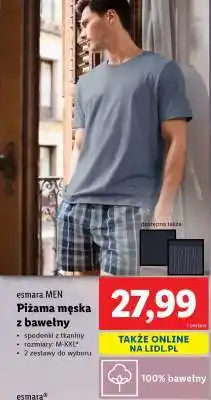Lidl Piżama męska z bawełny oferta