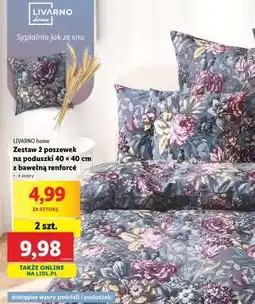 Lidl LIVARNO home Zestaw 2 poszewek na poduszki 40 x 40 cm z bawełną renforcé oferta