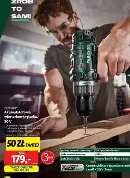 Lidl Parkside Akumulatorowa wiertarkowkrętarka 20 V oferta