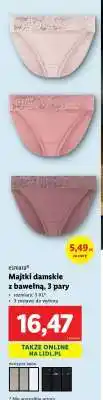 Lidl Majtki damskie z bawełną, 3 pary oferta