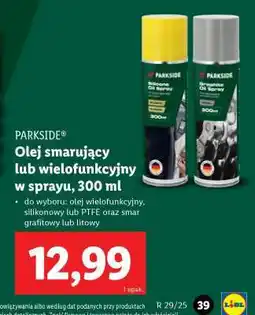 Lidl PARKSIDE Olej smarujący lub wielofunkcyjny w sprayu, 300 ml oferta