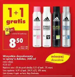 Biedronka Wszystkie dezodoranty w spray’u Adidas, 200 ml oferta