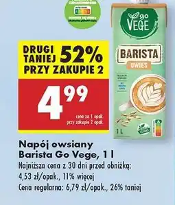 Biedronka Napój owsiany Barista Go Vege, 1 l oferta